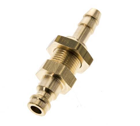 Brass DN 5 Air Coupling Plug 6 mm Hose Pillar Bulkhead