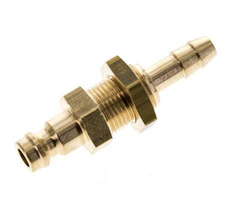 Brass DN 5 Air Coupling Plug 6 mm Hose Pillar Bulkhead