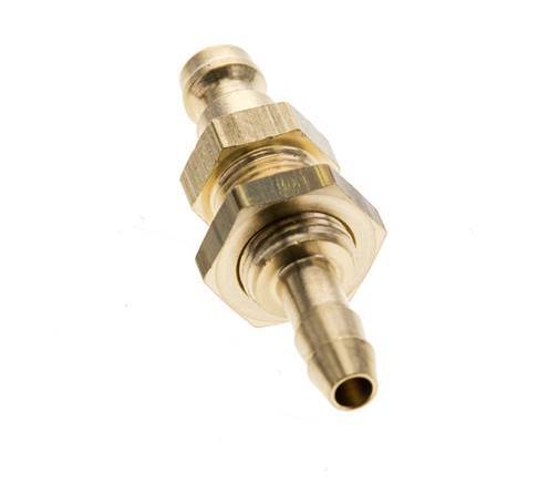 Brass DN 5 Air Coupling Plug 6 mm Hose Pillar Bulkhead