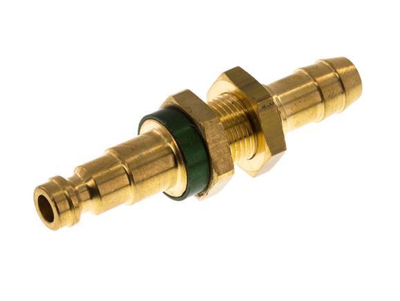 Brass DN 5 Green-Coded Air Coupling Plug 9 mm Hose Pillar Bulkhead