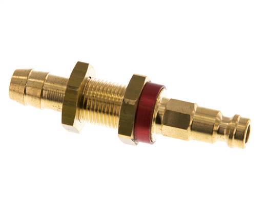 Brass DN 5 Red-Coded Air Coupling Plug 9 mm Hose Pillar Bulkhead