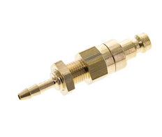 Brass DN 5 Air Coupling Plug 4 mm Hose Pillar Bulkhead Double Shut-Off