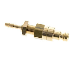 Brass DN 5 Air Coupling Plug 4 mm Hose Pillar Bulkhead Double Shut-Off