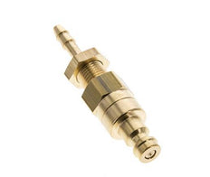 Brass DN 5 Air Coupling Plug 4 mm Hose Pillar Bulkhead Double Shut-Off