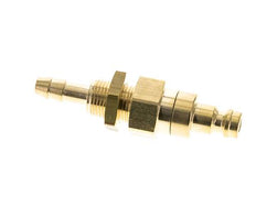 Brass DN 5 Air Coupling Plug 4 mm Hose Pillar Bulkhead Double Shut-Off