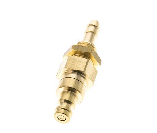 Brass DN 5 Air Coupling Plug 6 mm Hose Pillar Bulkhead Double Shut-Off