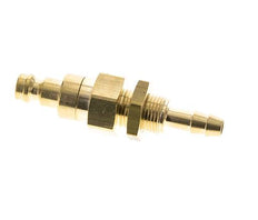 Brass DN 5 Air Coupling Plug 4 mm Hose Pillar Bulkhead Double Shut-Off