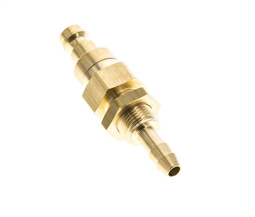 Brass DN 5 Air Coupling Plug 4 mm Hose Pillar Bulkhead Double Shut-Off
