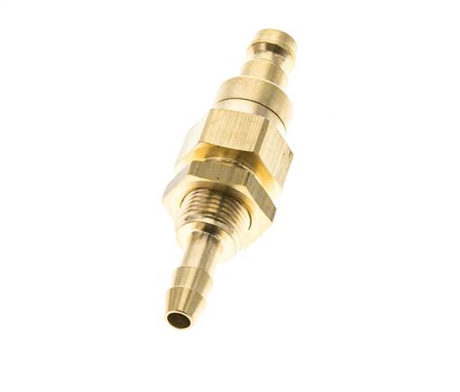 Brass DN 5 Air Coupling Plug 4 mm Hose Pillar Bulkhead Double Shut-Off