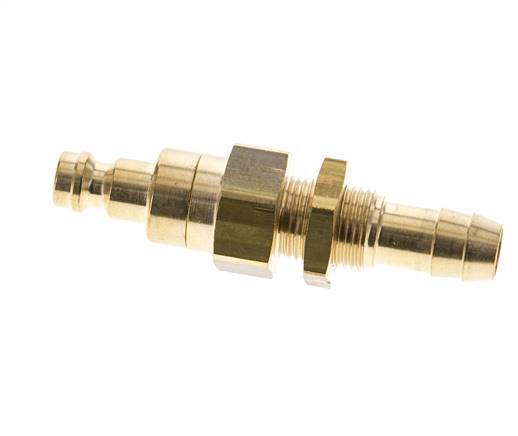 Brass DN 5 Air Coupling Plug 9 mm Hose Pillar Bulkhead Double Shut-Off