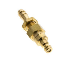 Brass DN 5 Air Coupling Plug 8 mm Hose Pillar Bulkhead Double Shut-Off