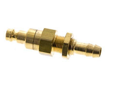 Brass DN 5 Air Coupling Plug 8 mm Hose Pillar Bulkhead Double Shut-Off