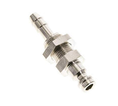 Nickel-plated Brass DN 5 Air Coupling Plug 6 mm Hose Pillar Bulkhead