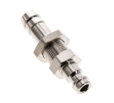 Nickel-plated Brass DN 5 Air Coupling Plug 9 mm Hose Pillar Bulkhead