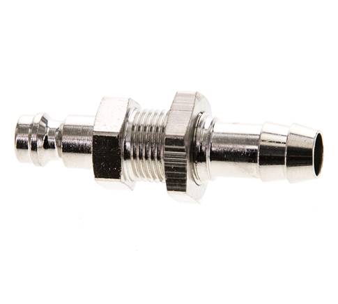 Nickel-plated Brass DN 5 Air Coupling Plug 9 mm Hose Pillar Bulkhead
