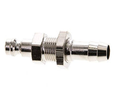Nickel-plated Brass DN 5 Air Coupling Plug 9 mm Hose Pillar Bulkhead