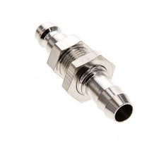 Nickel-plated Brass DN 5 Air Coupling Plug 9 mm Hose Pillar Bulkhead