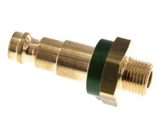 Brass DN 5 Green-Coded Air Coupling Plug G 1/8 inch Male