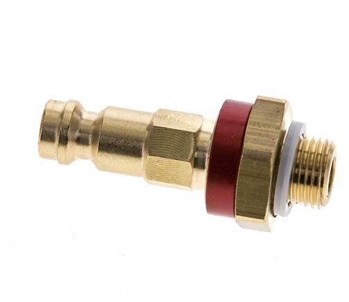 Brass DN 5 Red-Coded Air Coupling Plug G 1/8 inch Male