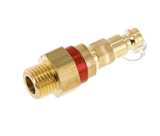 Brass DN 5 Red Air Coupling Plug G 1/4 inch Male Double Shut-Off