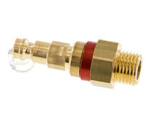Brass DN 5 Red Air Coupling Plug G 1/4 inch Male Double Shut-Off