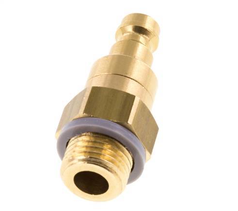 Brass DN 5 Air Coupling Plug G 1/4 inch Male Double Shut-Off