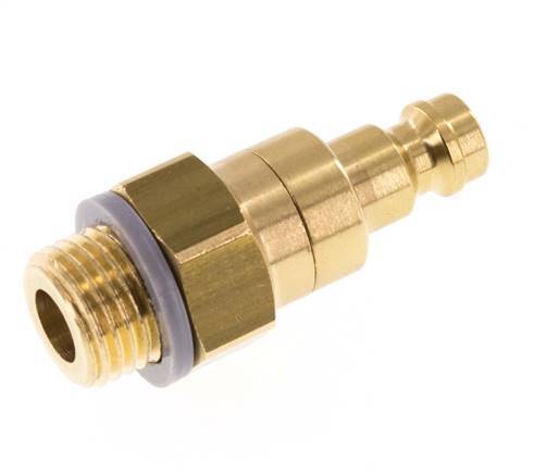 Brass DN 5 Air Coupling Plug G 1/4 inch Male Double Shut-Off