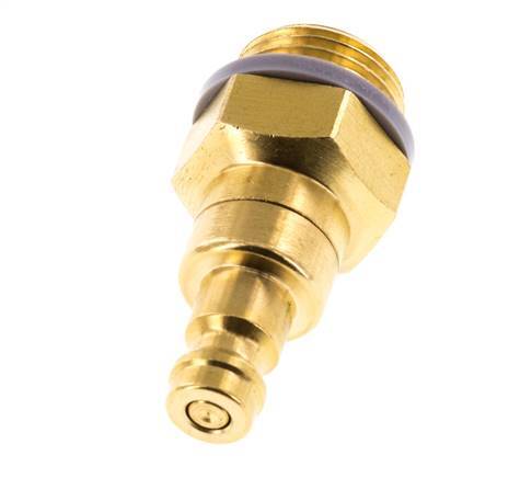 Brass DN 5 Air Coupling Plug G 3/8 inch Male Double Shut-Off