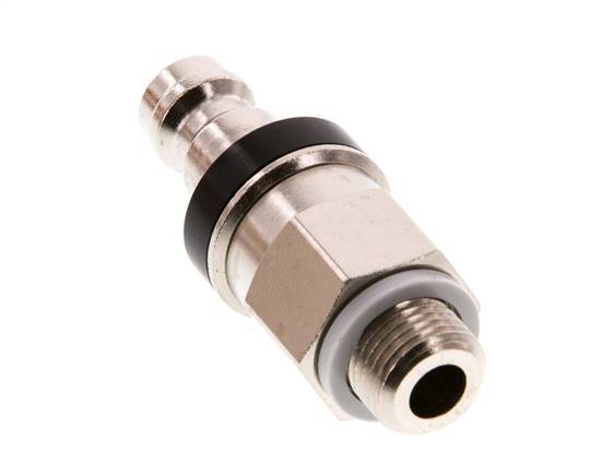 Nickel-plated Brass DN 5 Black Air Coupling Plug G 1/8 inch Male Double Shut-Off