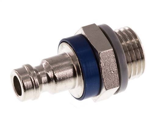 Nickel-plated Brass DN 5 Blue Air Coupling Plug G 1/4 inch Male