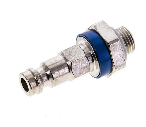 Nickel-plated Brass DN 5 Blue-Coded Air Coupling Plug G 1/8 inch Male
