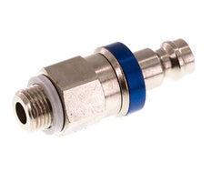 Nickel-plated Brass DN 5 Blue Air Coupling Plug G 1/8 inch Male Double Shut-Off