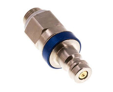 Nickel-plated Brass DN 5 Blue Air Coupling Plug G 1/8 inch Male Double Shut-Off