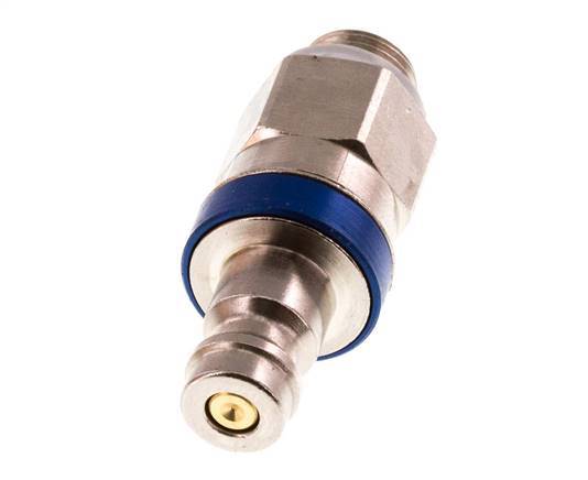 Nickel-plated Brass DN 5 Blue Air Coupling Plug G 1/8 inch Male Double Shut-Off