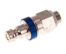 Nickel-plated Brass DN 5 Blue Air Coupling Plug G 1/8 inch Male Double Shut-Off