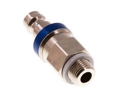 Nickel-plated Brass DN 5 Blue Air Coupling Plug G 1/8 inch Male Double Shut-Off