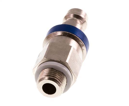 Nickel-plated Brass DN 5 Blue Air Coupling Plug G 1/8 inch Male Double Shut-Off