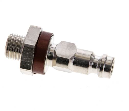 Nickel-plated Brass DN 5 Brown-Coded Air Coupling Plug G 1/8 inch Male
