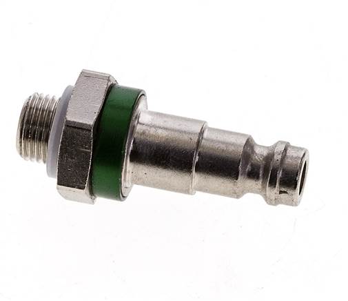 Nickel-plated Brass DN 5 Green-Coded Air Coupling Plug G 1/8 inch Male