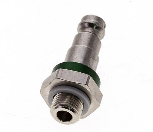 Nickel-plated Brass DN 5 Green-Coded Air Coupling Plug G 1/8 inch Male