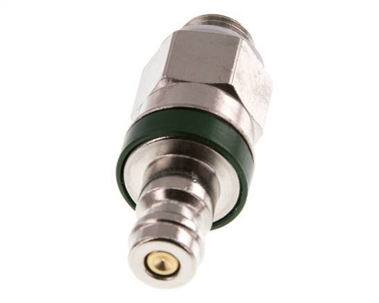 Nickel-plated Brass DN 5 Green Air Coupling Plug G 1/8 inch Male Double Shut-Off