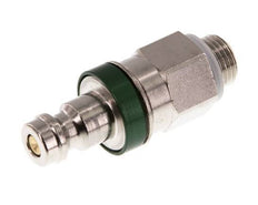 Nickel-plated Brass DN 5 Green Air Coupling Plug G 1/8 inch Male Double Shut-Off