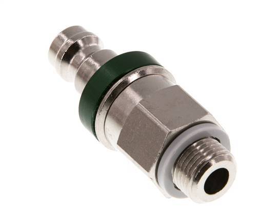 Nickel-plated Brass DN 5 Green Air Coupling Plug G 1/8 inch Male Double Shut-Off