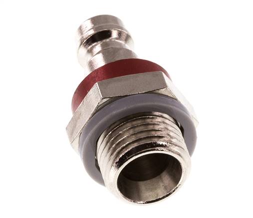 Nickel-plated Brass DN 5 Red Air Coupling Plug G 1/4 inch Male