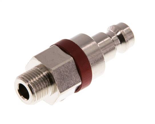 Nickel-plated Brass DN 5 Red Air Coupling Plug G 1/8 inch Male