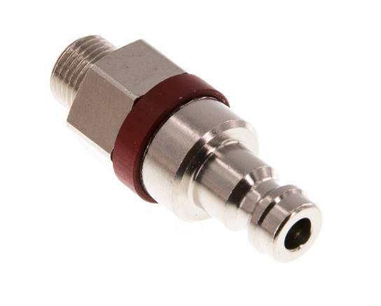 Nickel-plated Brass DN 5 Red Air Coupling Plug G 1/8 inch Male
