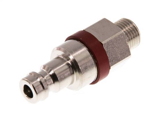 Nickel-plated Brass DN 5 Red Air Coupling Plug G 1/8 inch Male