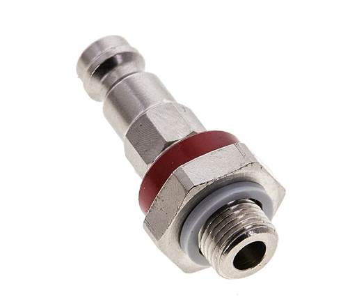 Nickel-plated Brass DN 5 Red-Coded Air Coupling Plug G 1/8 inch Male
