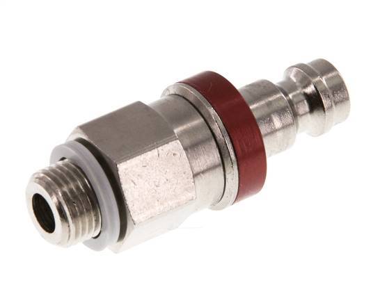 Nickel-plated Brass DN 5 Red Air Coupling Plug G 1/8 inch Male Double Shut-Off