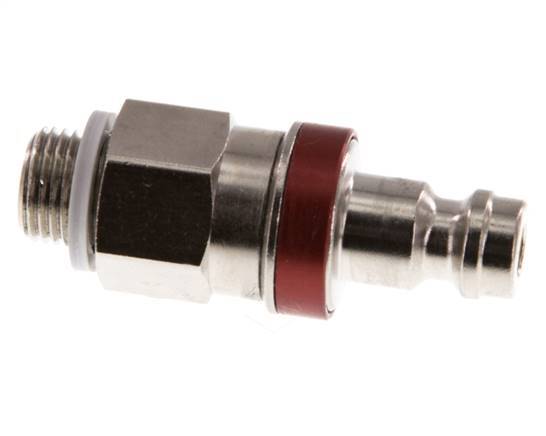 Nickel-plated Brass DN 5 Red Air Coupling Plug G 1/8 inch Male Double Shut-Off